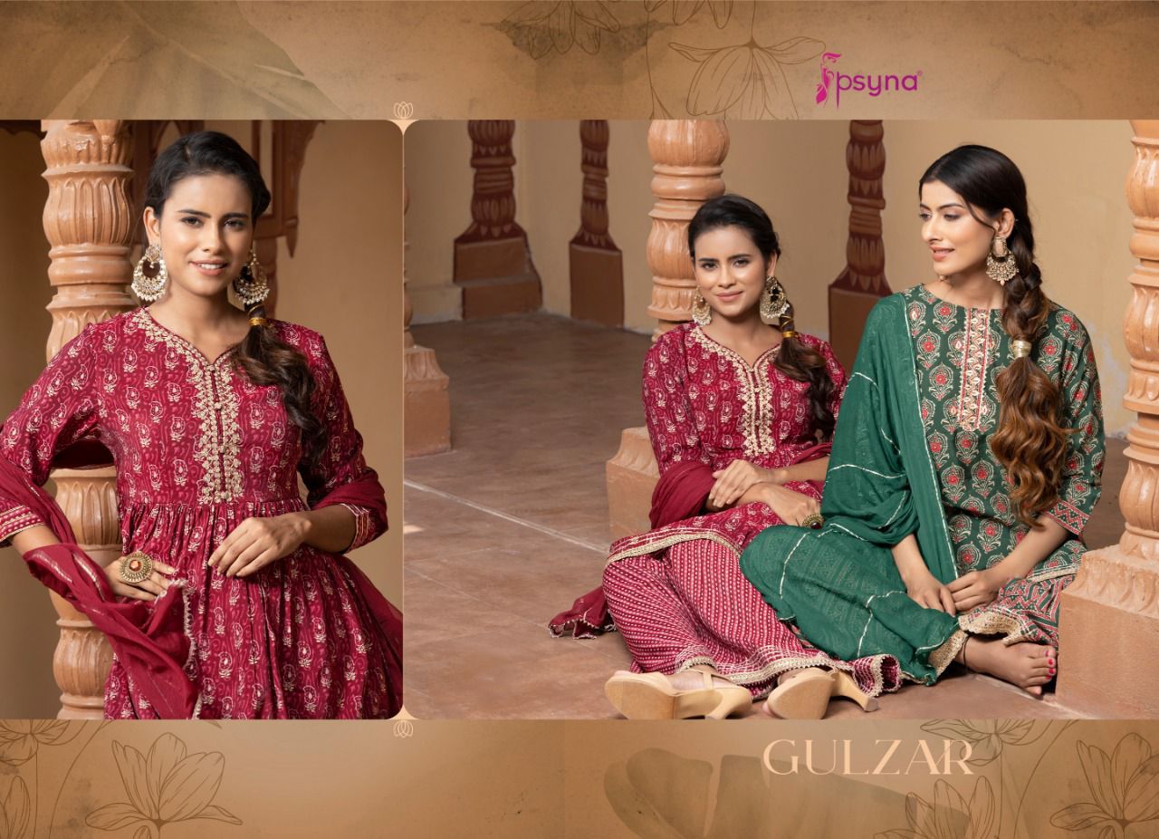 Psyna Gulzar New Fancy Designer Exclusive Wear Kurti Sharara With Dupatta Collection